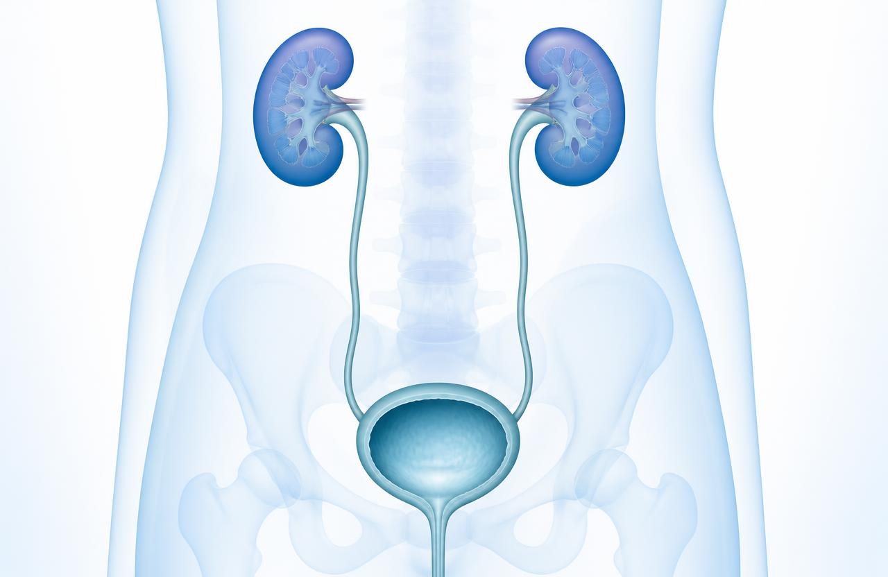 Illustration of the kidneys, ureters and bladder that UroVita Care targets